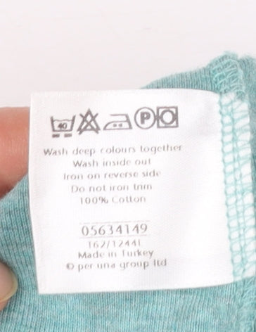 Marks and Spencer Per Una Green Embroidered Cotton Women's Size 16 Top