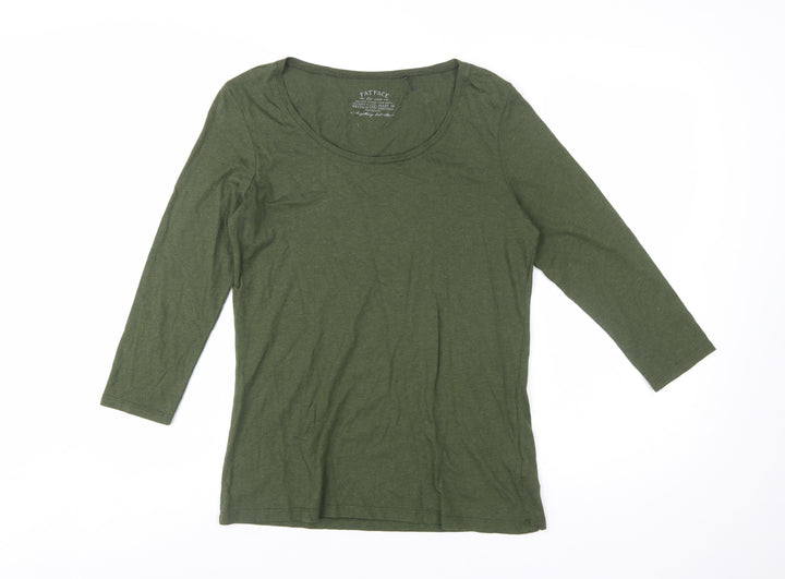 FatFace Women Green 3/4 Sleeve Basic Jersey T-Shirt Size 12