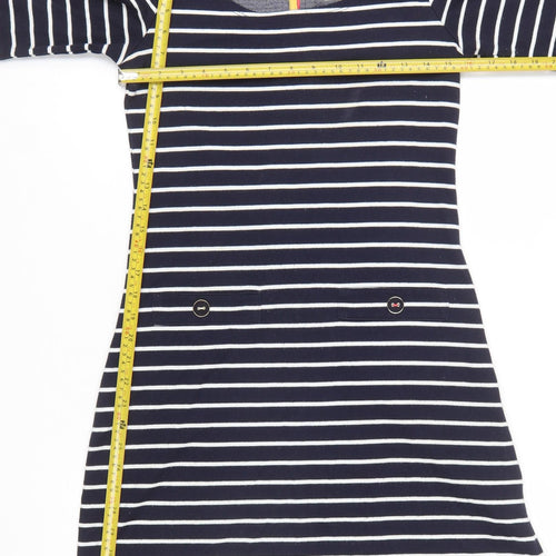 Joules Womens Blue Striped Shift Dress Size 10 3/4 Sleeve