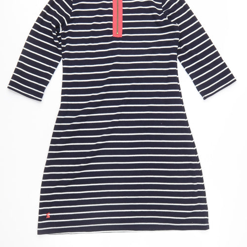 Joules Womens Blue Striped Shift Dress Size 10 3/4 Sleeve