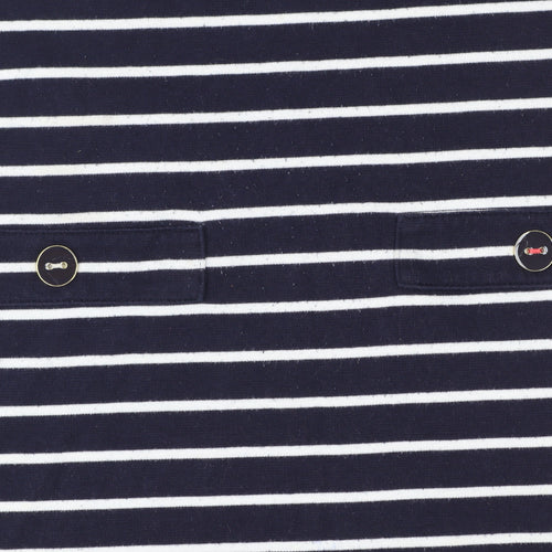 Joules Womens Blue Striped Shift Dress Size 10 3/4 Sleeve