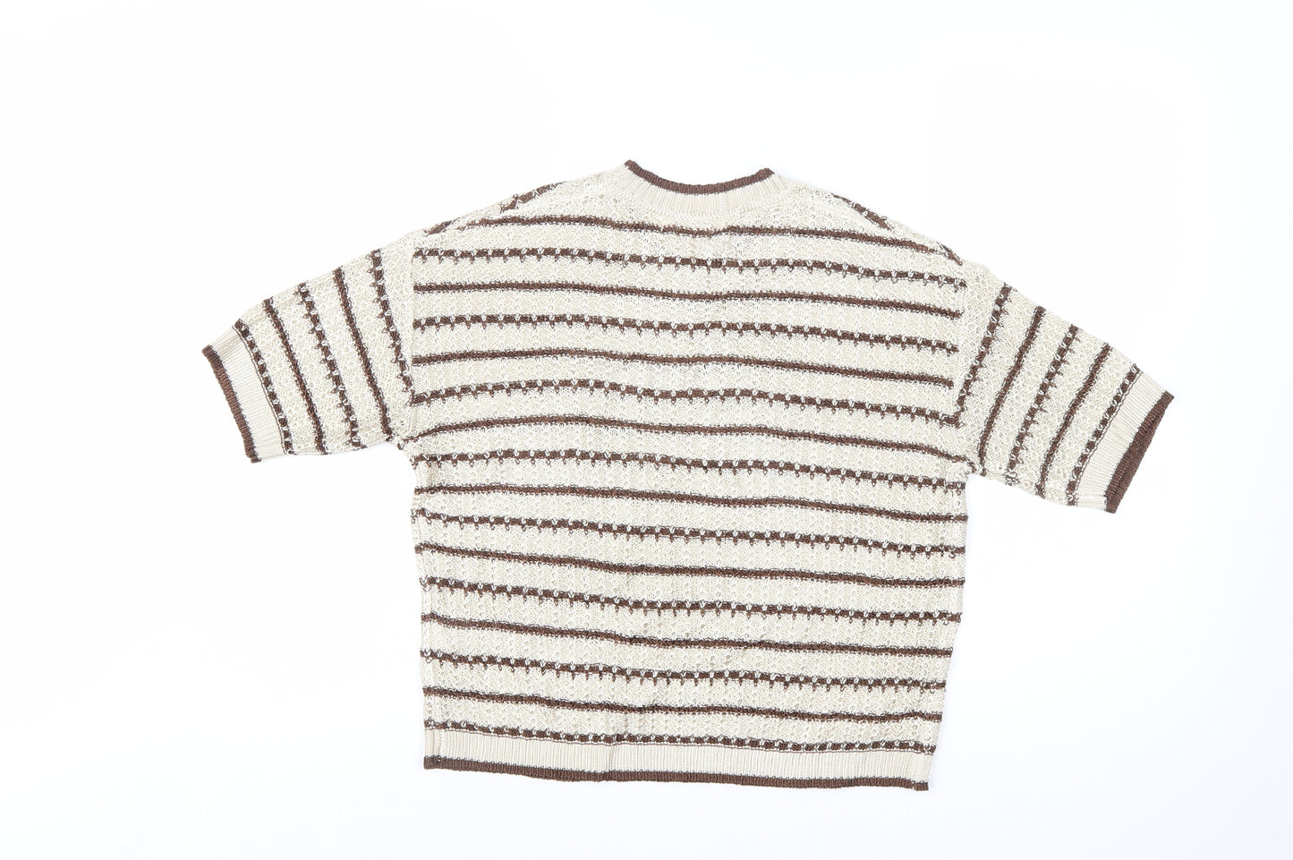 Marks and Spencer Per Una Women’s Beige Striped Knit Jumper M
