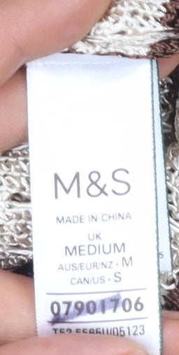 Marks and Spencer Per Una Women’s Beige Striped Knit Jumper M