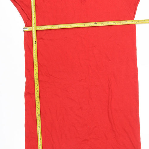 Uniqlo Women Red M Cotton Cashmere T-Shirt Dress