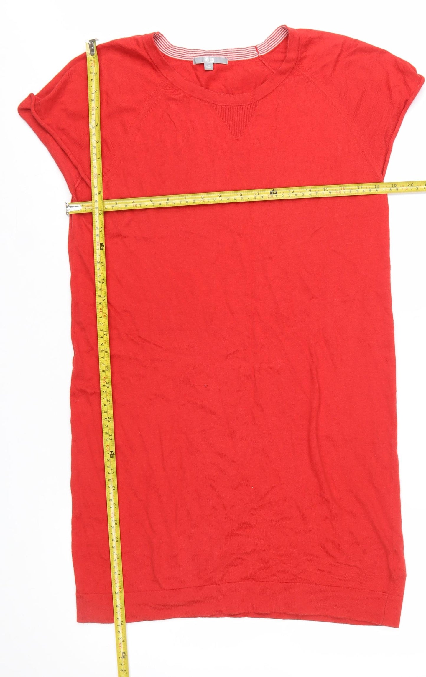 Uniqlo Women Red M Cotton Cashmere T-Shirt Dress