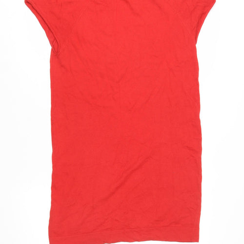 Uniqlo Women Red M Cotton Cashmere T-Shirt Dress