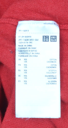 Uniqlo Women Red M Cotton Cashmere T-Shirt Dress