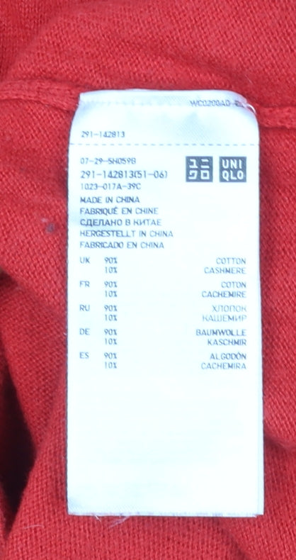 Uniqlo Women Red M Cotton Cashmere T-Shirt Dress