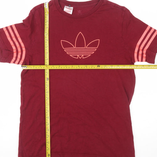 Adidas Boys Red Short Sleeve Crew Neck Cotton T-Shirt 14-15 Years