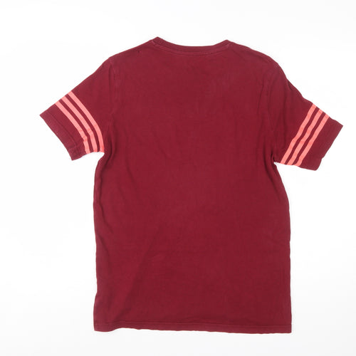 Adidas Boys Red Short Sleeve Crew Neck Cotton T-Shirt 14-15 Years