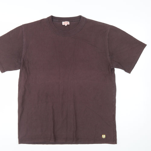 Armor Lux Men's Brown Cotton Crew Neck T-Shirt Size L