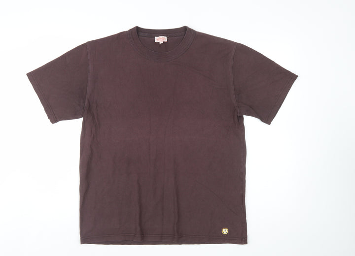 Armor Lux Men's Brown Cotton Crew Neck T-Shirt Size L