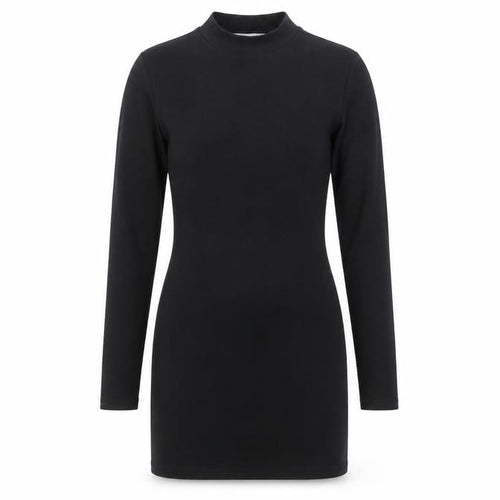 Stradivarius Women Black Size 8 Bodycon Long Sleeve Mini Dress
