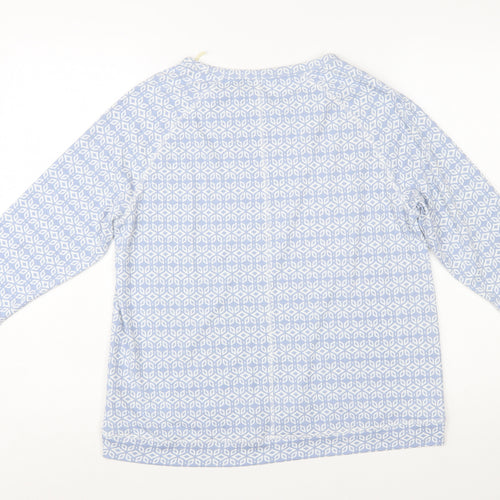 Marks and Spencer Womens Blue Geometric 3/4 Sleeve Blouse UK 14