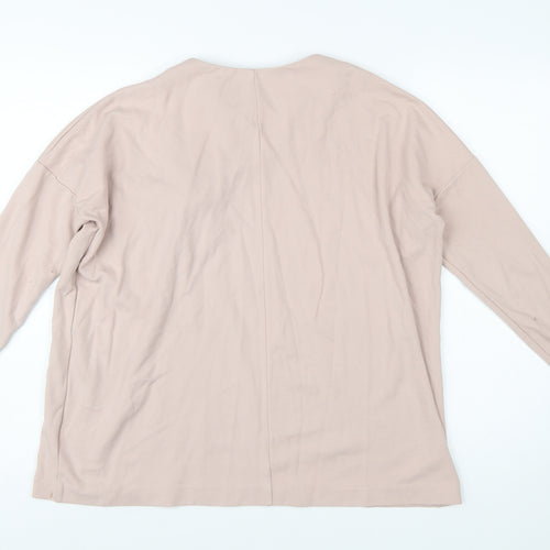 COS Women's Beige Long Sleeve Bow Detail Viscose Blend Blouse Size S