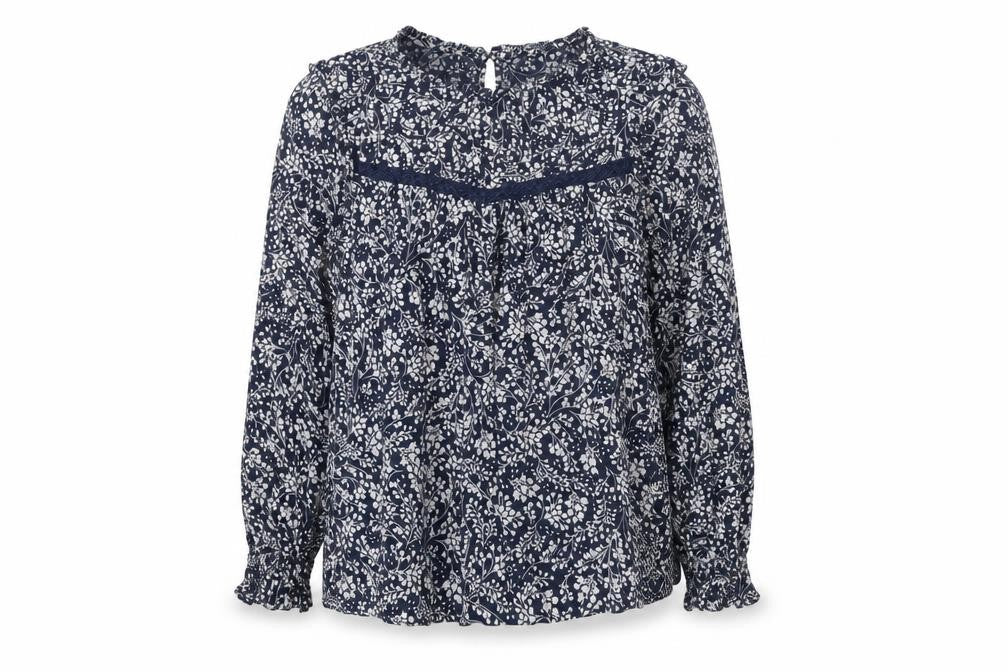 Marks and Spencer Women's Blue Floral Viscose Tunic Blouse UK 14