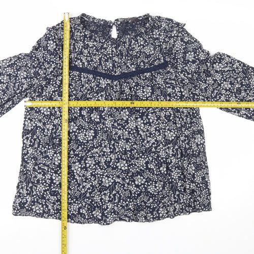 Marks and Spencer Women's Blue Floral Viscose Tunic Blouse UK 14
