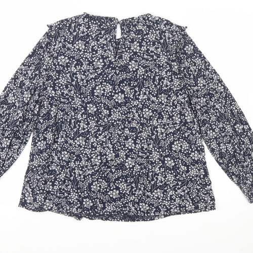 Marks and Spencer Women's Blue Floral Viscose Tunic Blouse UK 14