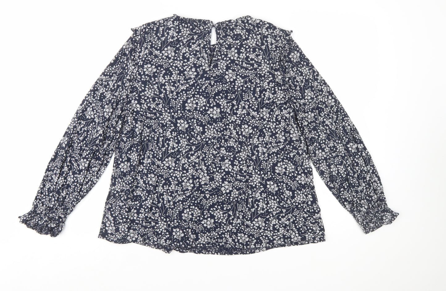 Marks and Spencer Women's Blue Floral Viscose Tunic Blouse UK 14
