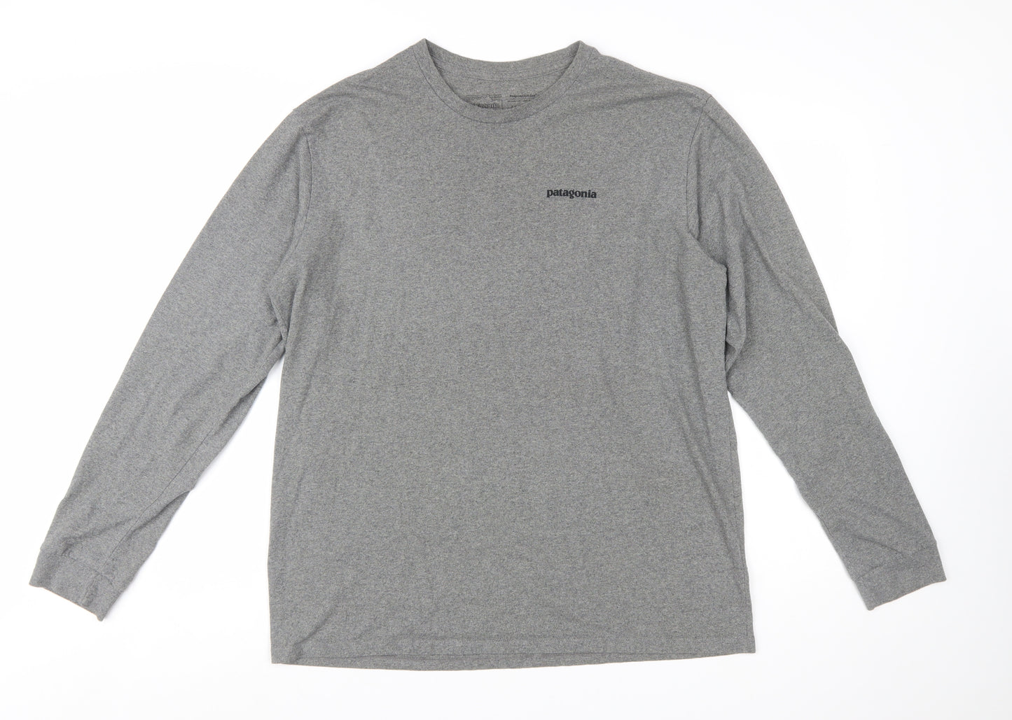Patagonia Men's Grey Long Sleeve Regular Fit Cotton T-Shirt M