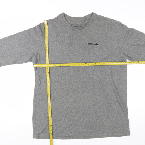 Patagonia Men's Grey Long Sleeve Regular Fit Cotton T-Shirt M