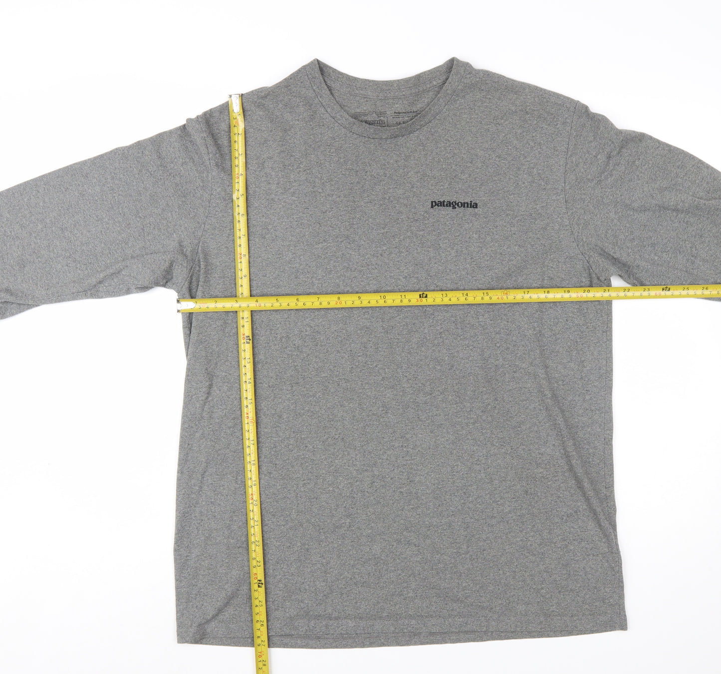 Patagonia Men's Grey Long Sleeve Regular Fit Cotton T-Shirt M
