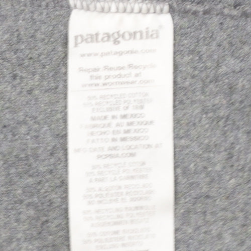 Patagonia Men's Grey Long Sleeve Regular Fit Cotton T-Shirt M