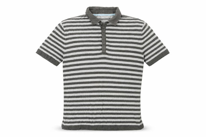 Ted Baker Men's Grey Striped Cotton Polo Shirt Size L