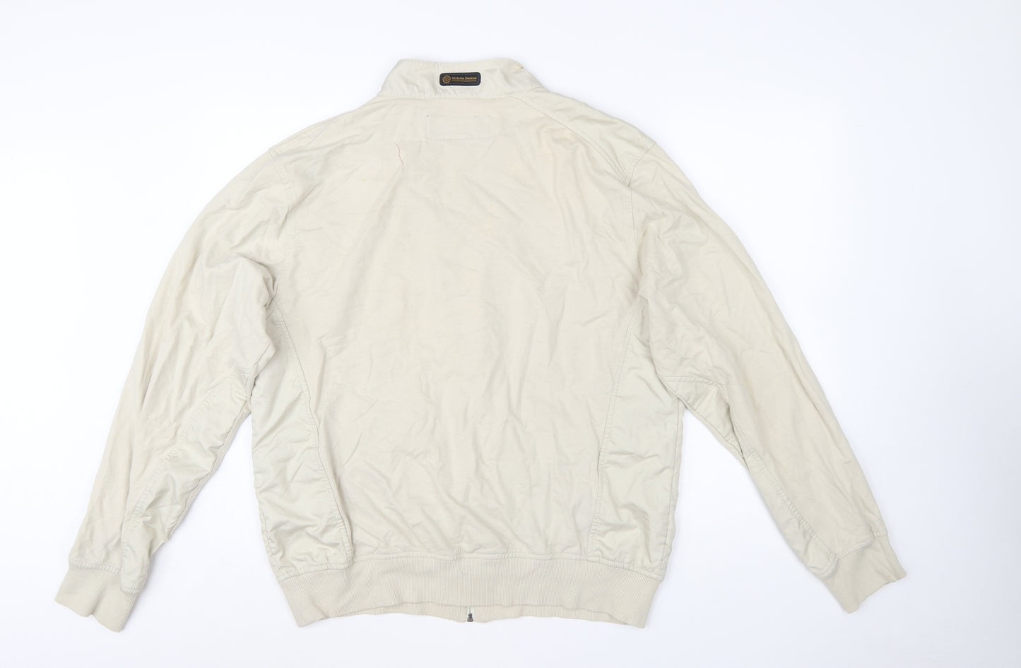 Nicholas Deakins Men’s Beige Cotton Bomber Jacket 2XL Classic Casual