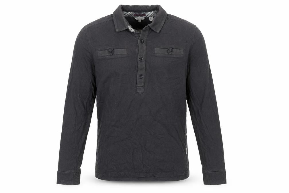 Ted Baker Men's Black Long Sleeve Cotton Polo Shirt Size L