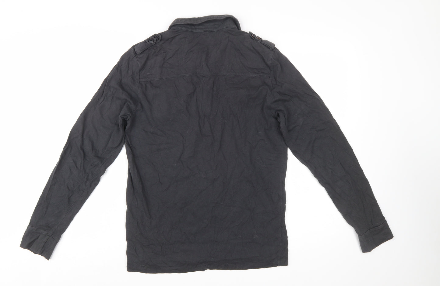 Ted Baker Men's Black Long Sleeve Cotton Polo Shirt Size L