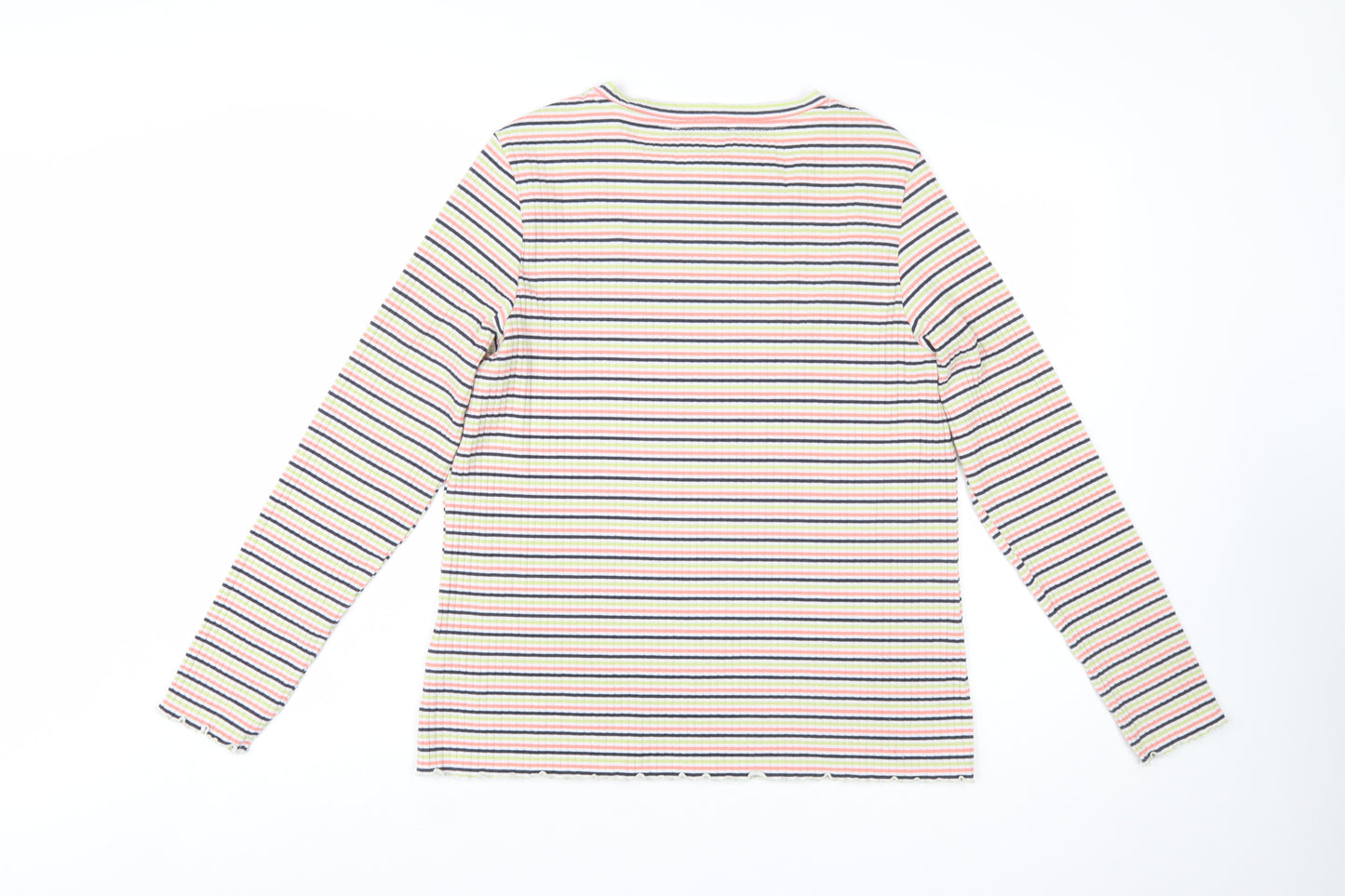 Marks and Spencer Women’s Multicoloured Striped Long Sleeve Cotton Jersey T-Shirt Size 20