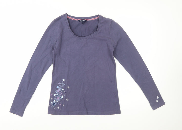 Peter Storm Women's Blue Cotton Long Sleeve Floral T-Shirt Size 12