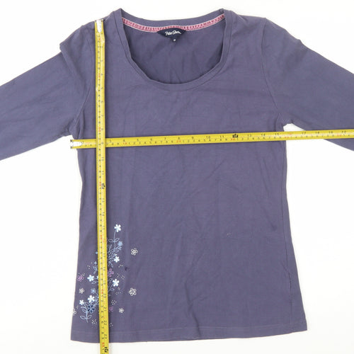 Peter Storm Women's Blue Cotton Long Sleeve Floral T-Shirt Size 12