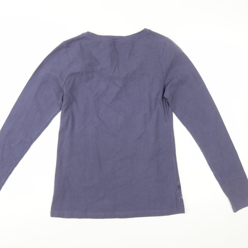 Peter Storm Women's Blue Cotton Long Sleeve Floral T-Shirt Size 12