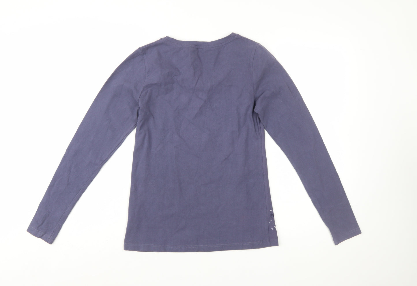Peter Storm Women's Blue Cotton Long Sleeve Floral T-Shirt Size 12