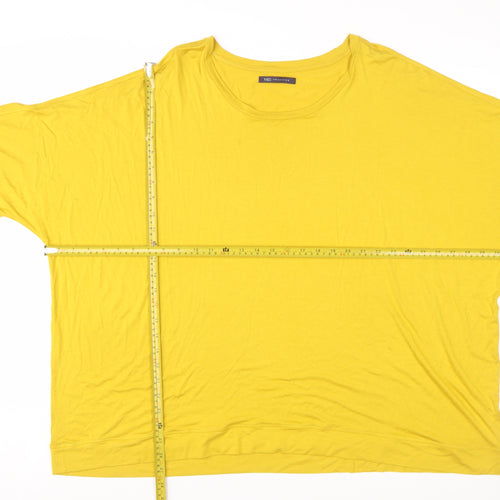 Marks and Spencer Women Yellow Plus Size 26 Relaxed Jersey T-Shirt
