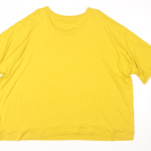 Marks and Spencer Women Yellow Plus Size 26 Relaxed Jersey T-Shirt