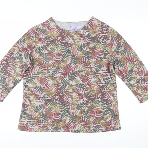 Honor Millburn Women’s Multicoloured Floral Jersey Top Size 14
