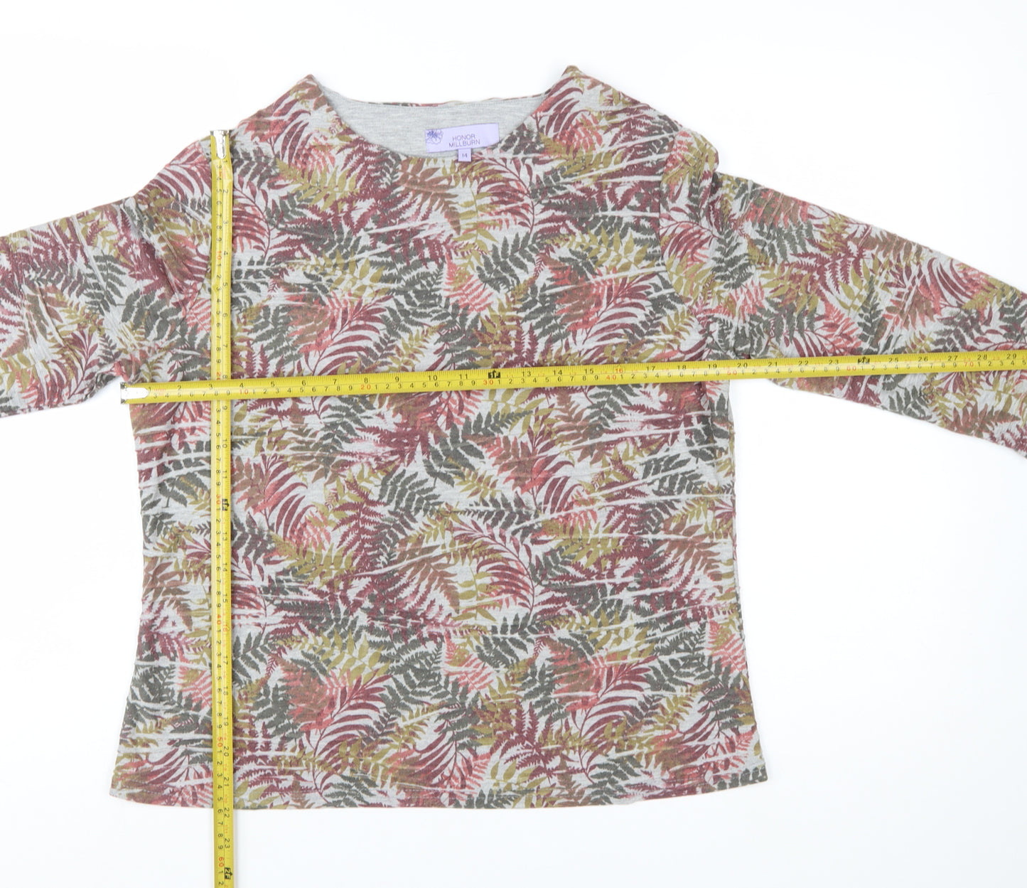 Honor Millburn Women’s Multicoloured Floral Jersey Top Size 14