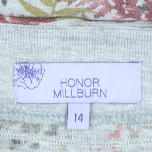 Honor Millburn Women’s Multicoloured Floral Jersey Top Size 14