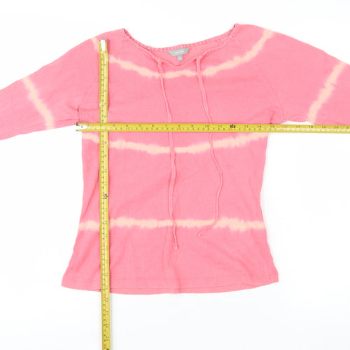 Marks and Spencer Women’s Pink Tie-Dye Long Sleeve Cotton Tunic Top Size 12