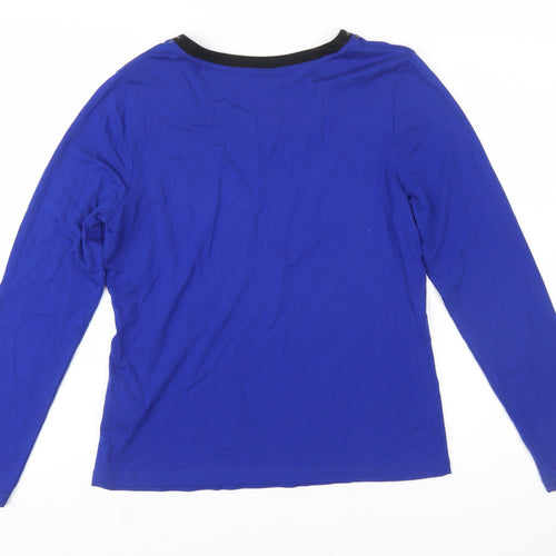 Basler Women's Blue Studded Round Neck Long Sleeve Top Size 12