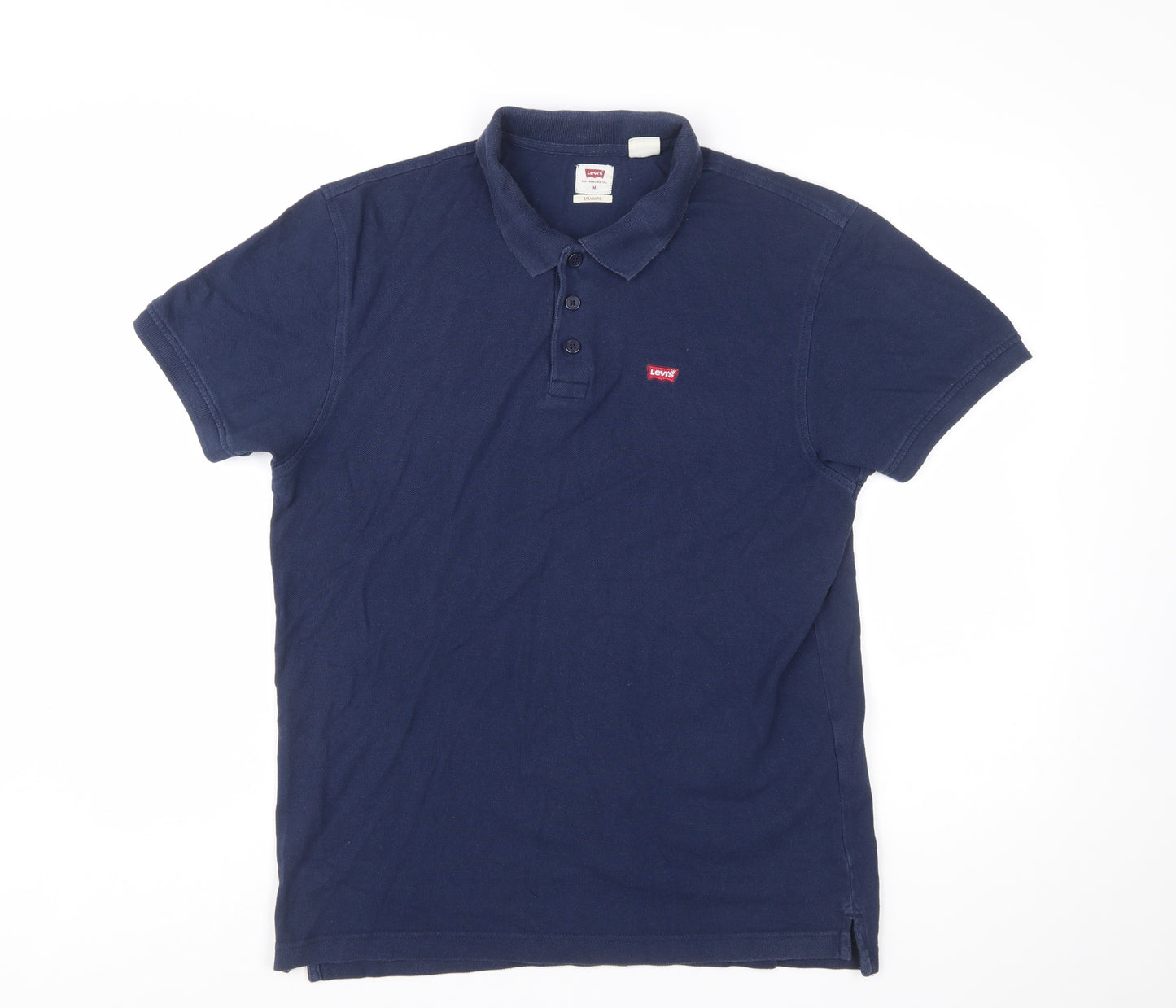 Levi's Men's Blue Cotton Polo Shirt M Regular Fit Classic Style