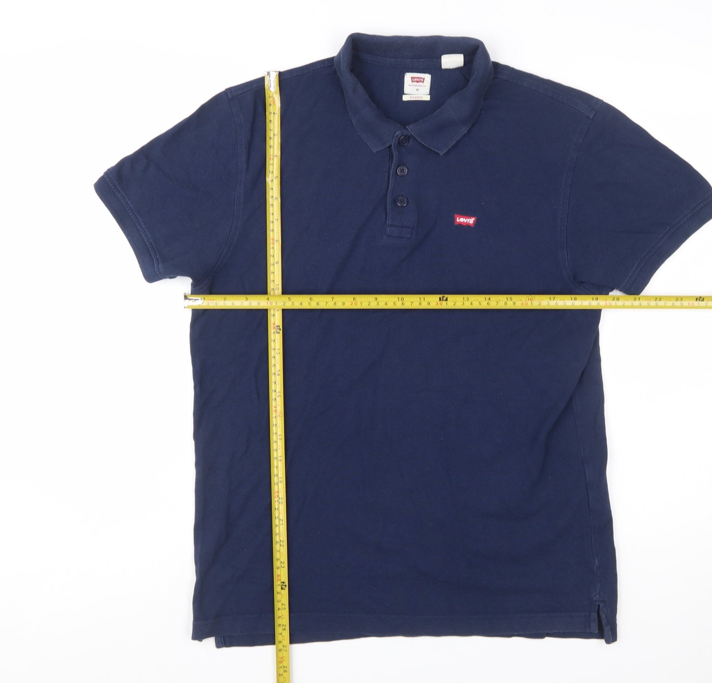 Levi's Men's Blue Cotton Polo Shirt M Regular Fit Classic Style