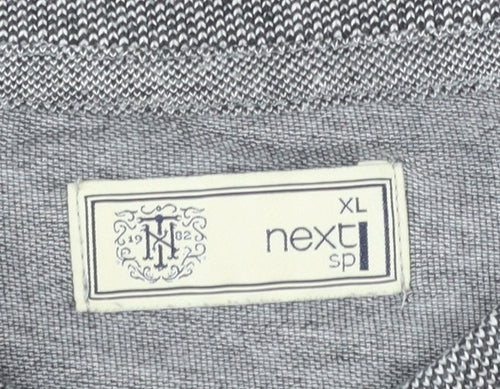 Next Men’s Grey Long Sleeve Cotton Polo Shirt XL