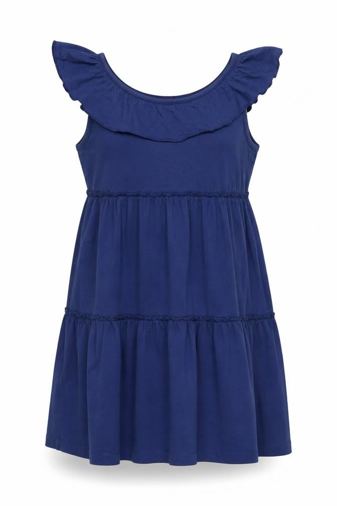 H&M Divided Blue Ruffle Sleeveless A-Line Women's Dress Size 6