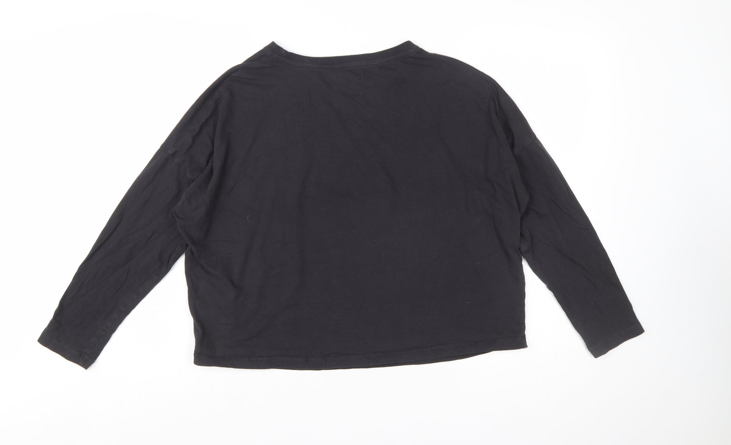Marks and Spencer Women Black Long Sleeve Teddy Nightshirt L