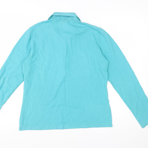 Lacoste Women's Blue Long Sleeve Cotton Polo Shirt Size 16