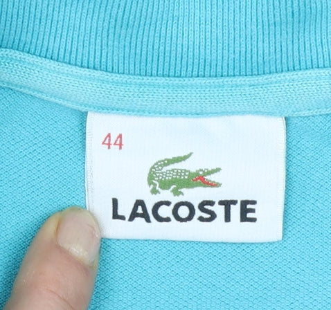 Lacoste Women's Blue Long Sleeve Cotton Polo Shirt Size 16